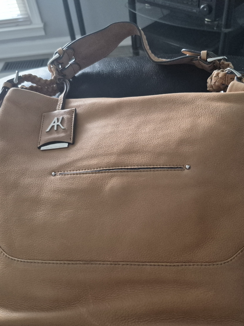 Aimee Kestenberg Tan Leather Shoulder Bag with Braided Strap